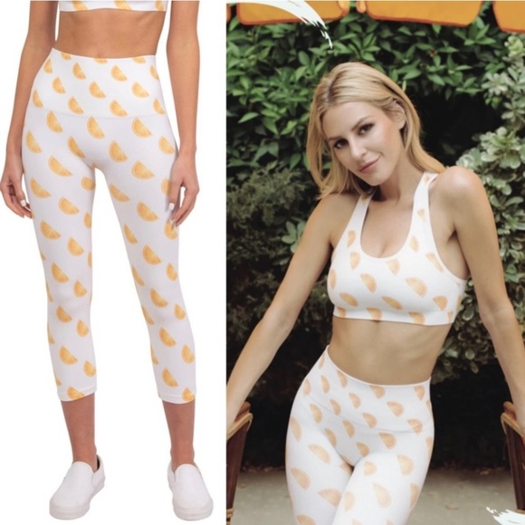 MORGAN STEWART LA Collection orange slice capri leggings XS/S NWT - Picture 2 of 6